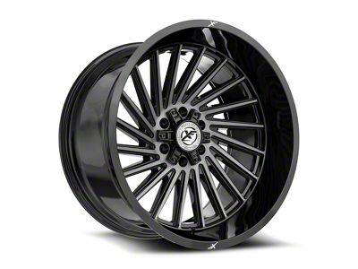 XF Offroad XF-239 Gloss Black and Brushed Double Dark Tint 6-Lug Wheel; 20x9; 12mm Offset (25-26 4Runner)