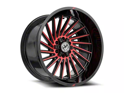 XF Offroad XF-239 Gloss Black and Red Machined 6-Lug Wheel; 20x9; 12mm Offset (25-26 4Runner)
