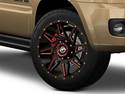 XF Offroad XF-218 Gloss Black Red Milled 6-Lug Wheel; 20x9; 12mm Offset (03-09 4Runner)