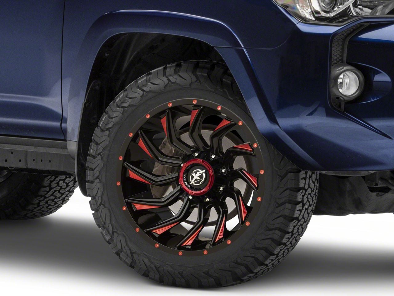 XF Offroad Toyota 4-Runner XF-224 Gloss Black Red Milled 6-Lug Wheel ...