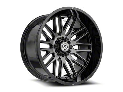 XF Offroad XF-240 Gloss Black and Brushed Double Dark Tint 6-Lug Wheel; 20x9; 12mm Offset (10-24 4Runner)