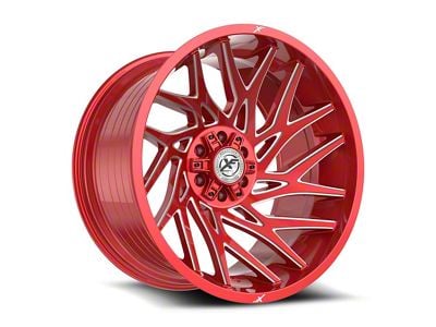 XF Offroad XF-229 Anodized Red and Milled 6-Lug Wheel; 22x12; -44mm Offset (22-25 Bronco Raptor)