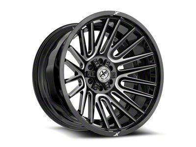 XF Offroad XF-234 Gloss Black and Milled 6-Lug Wheel; 17x9; 0mm Offset (21-25 Bronco, Excluding Raptor)
