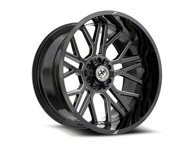 XF Offroad XF-235 Gloss Black and Milled 6-Lug Wheel; 20x10; -24mm Offset (21-25 Bronco, Excluding Raptor)