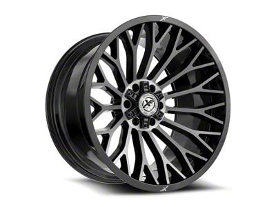 XF Offroad XF-237 Gloss Black and Brushed Double Dark Tint 6-Lug Wheel; 20x10; -24mm Offset (21-25 Bronco, Excluding Raptor)