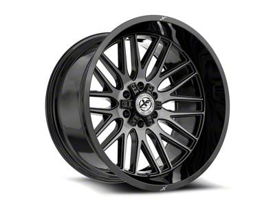 XF Offroad XF-240 Gloss Black and Brushed Double Dark Tint 6-Lug Wheel; 17x9; 0mm Offset (21-25 Bronco, Excluding Raptor)