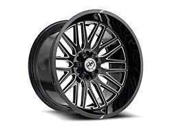 XF Offroad XF-240 Gloss Black and Milled 6-Lug Wheel; 20x10; -12mm Offset (21-26 Bronco, Excluding Raptor)
