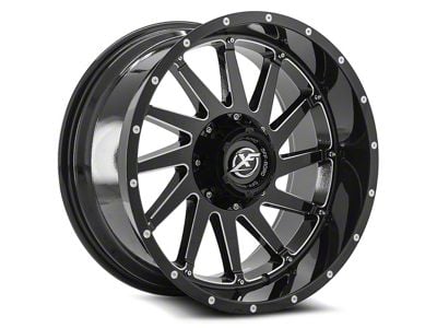XF Offroad XF-216 Gloss Black and Milled Wheel; 20x9; 0mm Offset (20-25 Jeep Gladiator JT)
