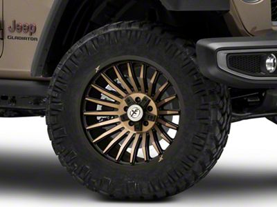 XF Offroad XF-231 Satin Black Machined with Bronze Double Dark Tint Wheel; 20x10; -12mm Offset (20-25 Jeep Gladiator JT)