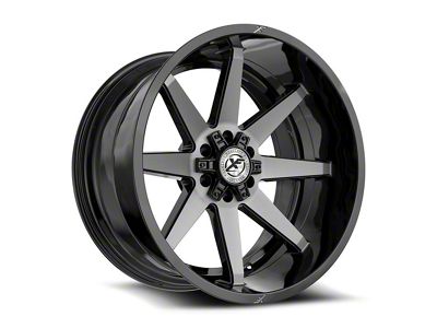 XF Offroad XF-236 Gloss Black and Brushed Double Dark Tint Wheel; 26x14; -76mm Offset (20-25 Jeep Gladiator JT)