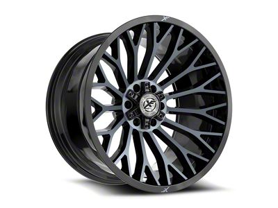 XF Offroad XF-237 Gloss Black and Machined Titanium Double Dark Tint Wheel; 26x14; -76mm Offset (20-25 Jeep Gladiator JT)