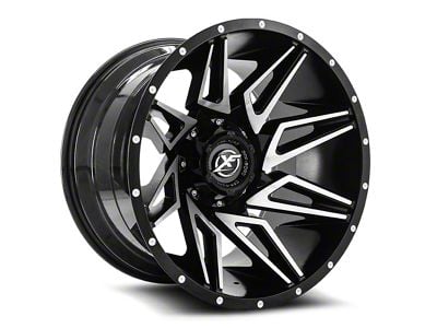 XF Offroad XF-218 Gloss Black and Machined Wheel; 20x9; 12mm Offset (22-25 Jeep Grand Cherokee WL)