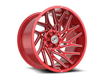 XF Offroad XF-229 Anodized Red and Milled Wheel; 24x12; -44mm Offset (22-25 Jeep Grand Cherokee WL)