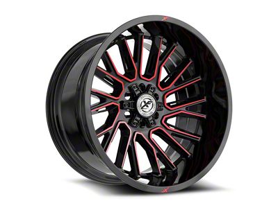 XF Offroad XF-230 Gloss Black and Red Machined Wheel; 18x9; 0mm Offset (99-04 Jeep Grand Cherokee WJ)
