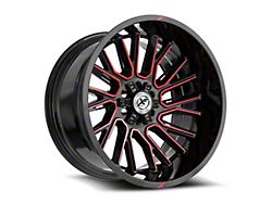 XF Offroad XF-230 Gloss Black and Red Machined Wheel; 18x9; 12mm Offset (11-21 Jeep Grand Cherokee WK2)
