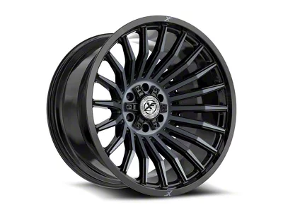 XF Offroad XF-231 Gloss Black and Machined Titanium Double Dark Tint Wheel; 20x10; -24mm Offset (22-25 Jeep Grand Cherokee WL)