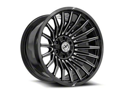 XF Offroad XF-231 Gloss Black and Milled Wheel; 24x14; -76mm Offset (05-10 Jeep Grand Cherokee WK)