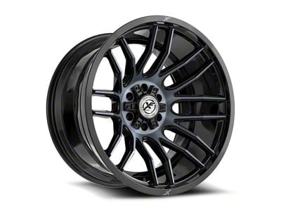 XF Offroad XF-232 Gloss Black and Machined Titanium Double Dark Tint Wheel; 20x10; -24mm Offset (22-25 Jeep Grand Cherokee WL)