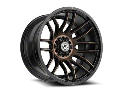 XF Offroad XF-232 Satin Black and Bronze Machined Double Dark Tint Wheel; 18x9; 0mm Offset (11-21 Jeep Grand Cherokee WK2)