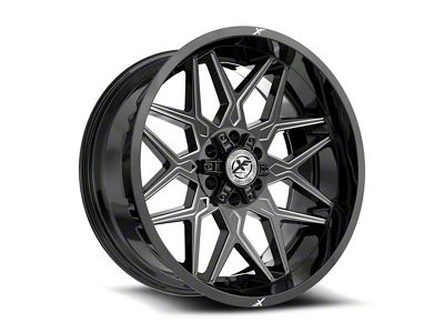 XF Offroad XF-238 Gloss Black and Milled Wheel; 20x9; 0mm Offset (05-10 Jeep Grand Cherokee WK)