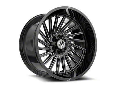 XF Offroad XF-239 Gloss Black and Milled Wheel; 20x10; -24mm Offset (99-04 Jeep Grand Cherokee WJ)