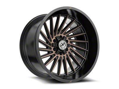 XF Offroad XF-239 Satin Black and Bronze Machined Double Dark Tint Wheel; 20x10; -24mm Offset (99-04 Jeep Grand Cherokee WJ)