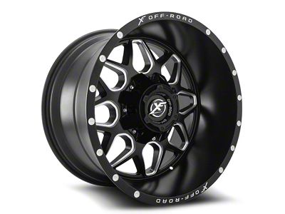 XF Offroad XF-202 Matte Black and Machined Wheel; 20x10; -12mm Offset (97-06 Jeep Wrangler TJ)