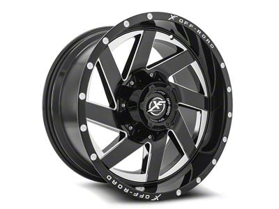XF Offroad XF-205 Gloss Black and Milled Wheel; 20x10; -24mm Offset (87-95 Jeep Wrangler YJ)