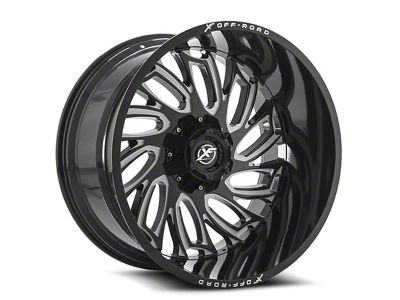 XF Offroad XF-207 Gloss Black and Milled Wheel; 20x12; -44mm Offset (18-25 Jeep Wrangler JL)