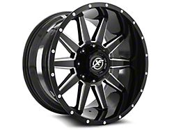 XF Offroad XF-219 Gloss Black and Milled Wheel; 18x9; 0mm Offset (07-18 Jeep Wrangler JK)