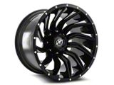 XF Offroad XF-224 Gloss Black and Milled Wheel; 20x10; -24mm Offset (18-25 Jeep Wrangler JL)