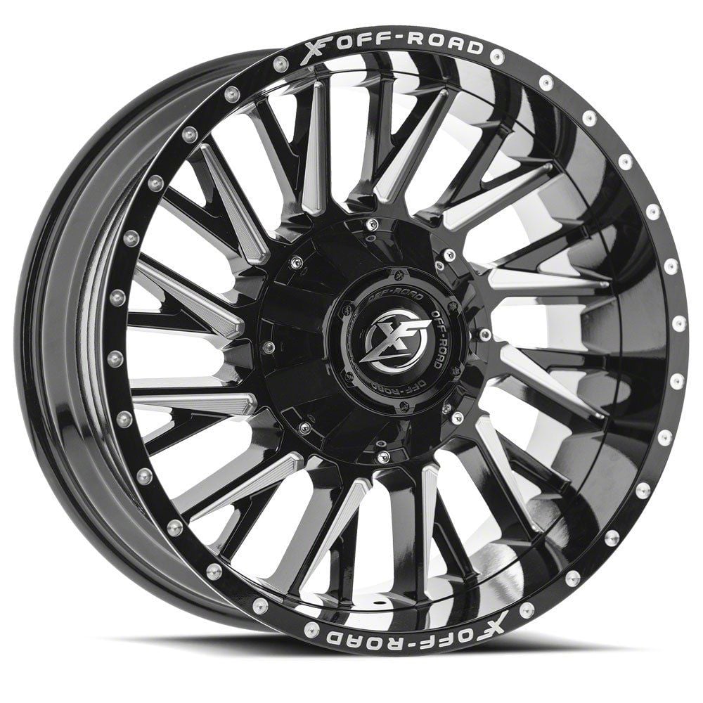 XF Offroad Jeep Wrangler XF-230 Gloss Black and Red Machined