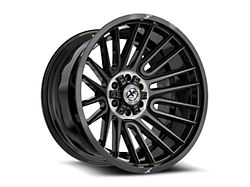XF Offroad XF-234 Gloss Black and Brushed Double Dark Tint Wheel; 20x9; 0mm Offset (18-26 Jeep Wrangler JL)