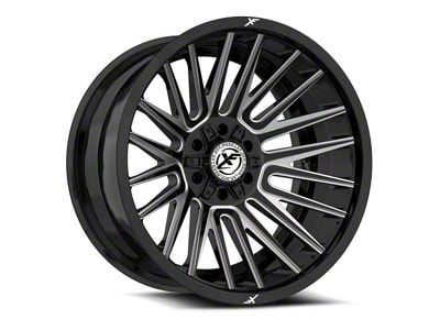 XF Offroad XF-234 Gloss Black and White Machined Wheel; 24x12; -44mm Offset (07-18 Jeep Wrangler JK)