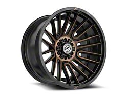 XF Offroad XF-234 Satin Black and Bronze Machined Double Dark Tint Wheel; 20x9; 12mm Offset (18-26 Jeep Wrangler JL)