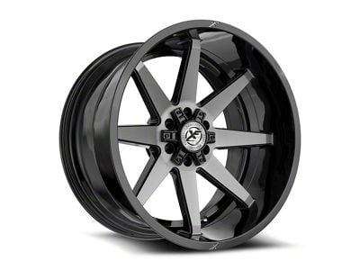 XF Offroad XF-236 Gloss Black and Brushed Double Dark Tint Wheel; 20x10; -24mm Offset (18-25 Jeep Wrangler JL)