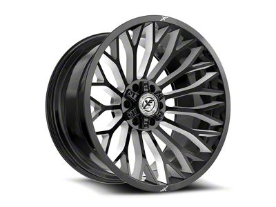 XF Offroad XF-237 Gloss Black and Milled Wheel; 26x14; -76mm Offset (18-25 Jeep Wrangler JL)
