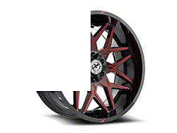 XF Offroad XF-238 Gloss Black and Red Milled Wheel; 18x9; 0mm Offset (18-26 Jeep Wrangler JL)