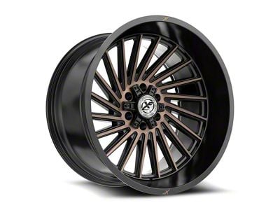 XF Offroad XF-239 Satin Black and Bronze Machined Double Dark Tint Wheel; 20x10; -24mm Offset (07-18 Jeep Wrangler JK)