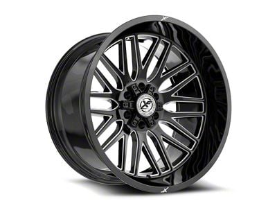 XF Offroad XF-240 Gloss Black and Milled Wheel; 24x10; -18mm Offset (18-25 Jeep Wrangler JL)