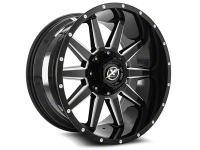 XF Offroad XF-219 Gloss Black and Machined 6-Lug Wheel; 20x10; -12mm Offset (16-23 Tacoma)