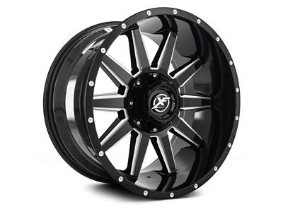 XF Offroad XF-219 Gloss Black Milled and Milled Dots 6-Lug Wheel; 17x9; 0mm Offset (16-23 Tacoma)