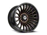 XF Offroad XF-231 Satin Black and Bronze Machined Double Dark Tint 6-Lug Wheel; 20x12; -44mm Offset (16-23 Tacoma)