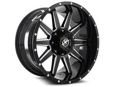 XF Offroad XF-219 Gloss Black and Machined 6-Lug Wheel; 20x10; -24mm Offset (16-24 Titan XD)
