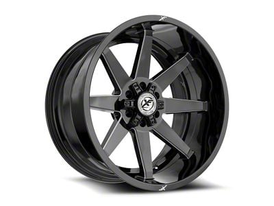 XF Offroad XF-236 Gloss Black and Milled 6-Lug Wheel; 20x9; 12mm Offset (16-24 Titan XD)