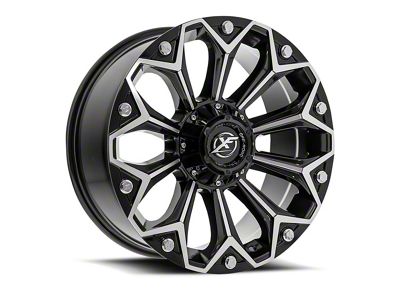 XF Offroad XF-212 Gloss Black and Machined 6-Lug Wheel; 20x9; 12mm Offset (22-25 Tundra)