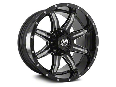 XF Offroad XF-215 Gloss Black Milled 5-Lug Wheel; 20x10; -12mm Offset (07-13 Tundra)