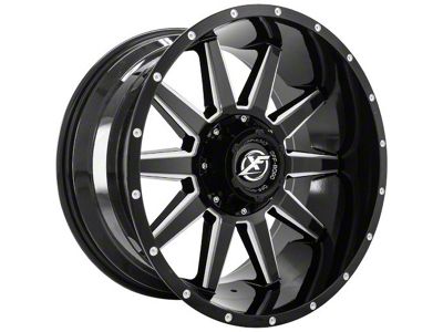 XF Offroad XF-219 Gloss Black Milled 6-Lug Wheel; 20x10; -12mm Offset (22-25 Tundra)