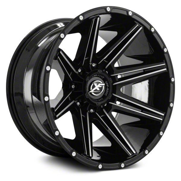 XF Offroad Tundra XF-220 Gloss Black Milled 5-Lug Wheel; 18x9; 12mm ...