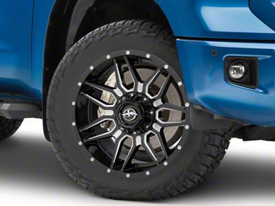 XF Offroad XF-222 Gloss Black Milled 5-Lug Wheel; 20x9; 12mm Offset (14-21 Tundra)